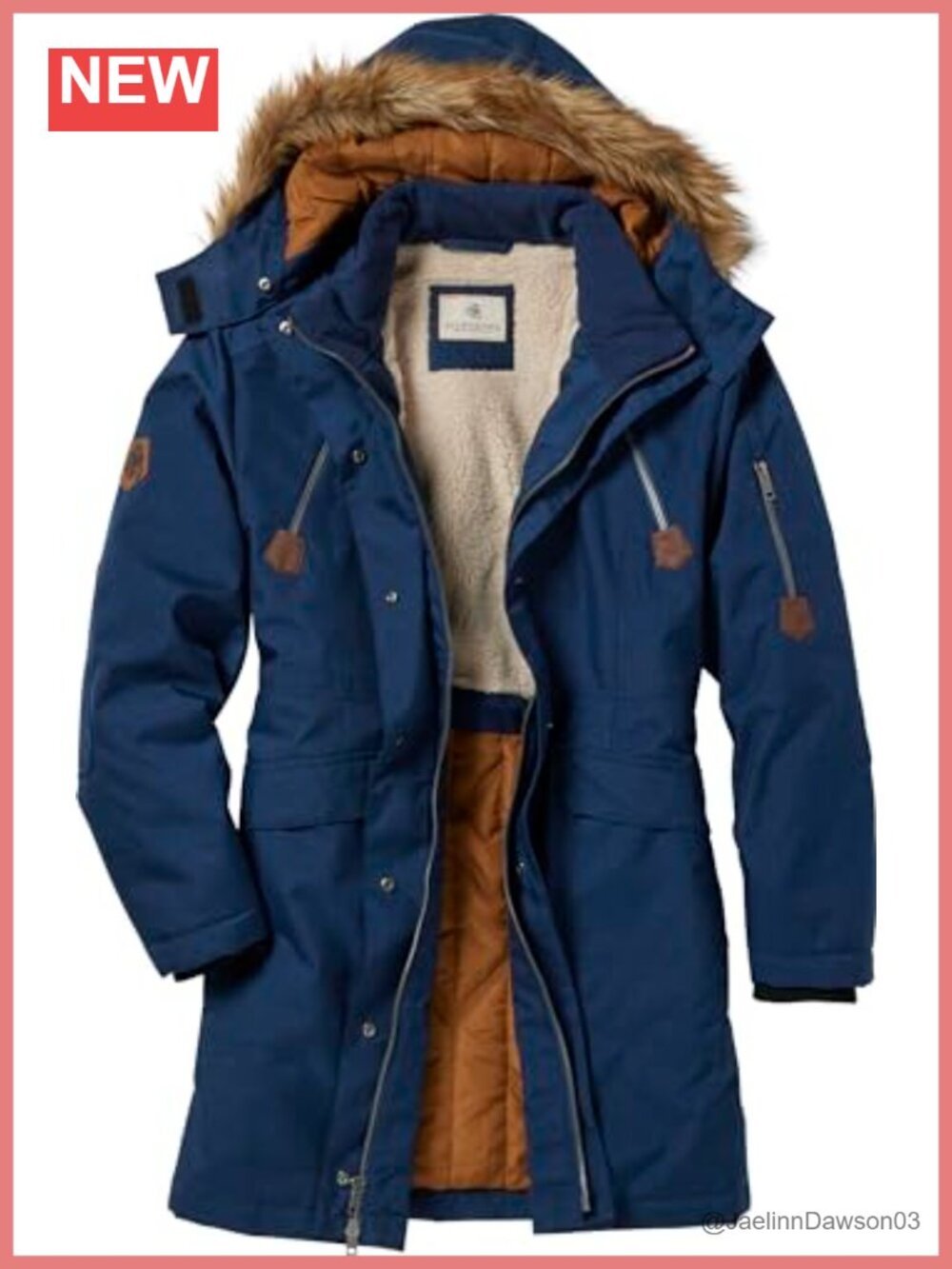 Womens Insulated Parka Coat Removable Faux Fur Hood Winter Warm
